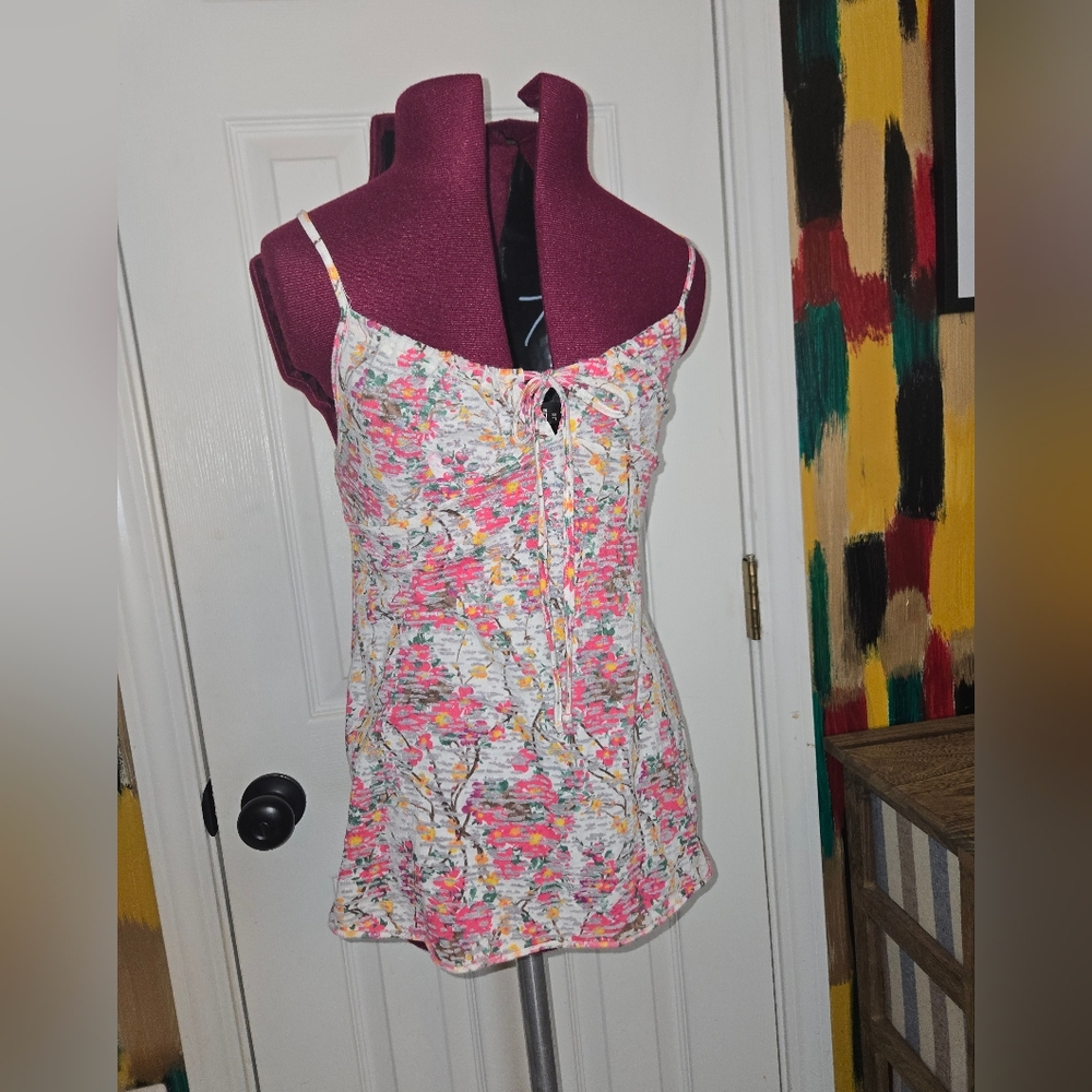 Free People Medium Floral Strappy Cotton Top
